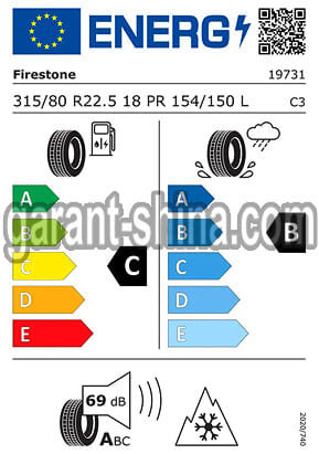 Firestone FS424 (рулевая) 315/80 R22.5 156/150L 20PR - Фото Европейских характеристик